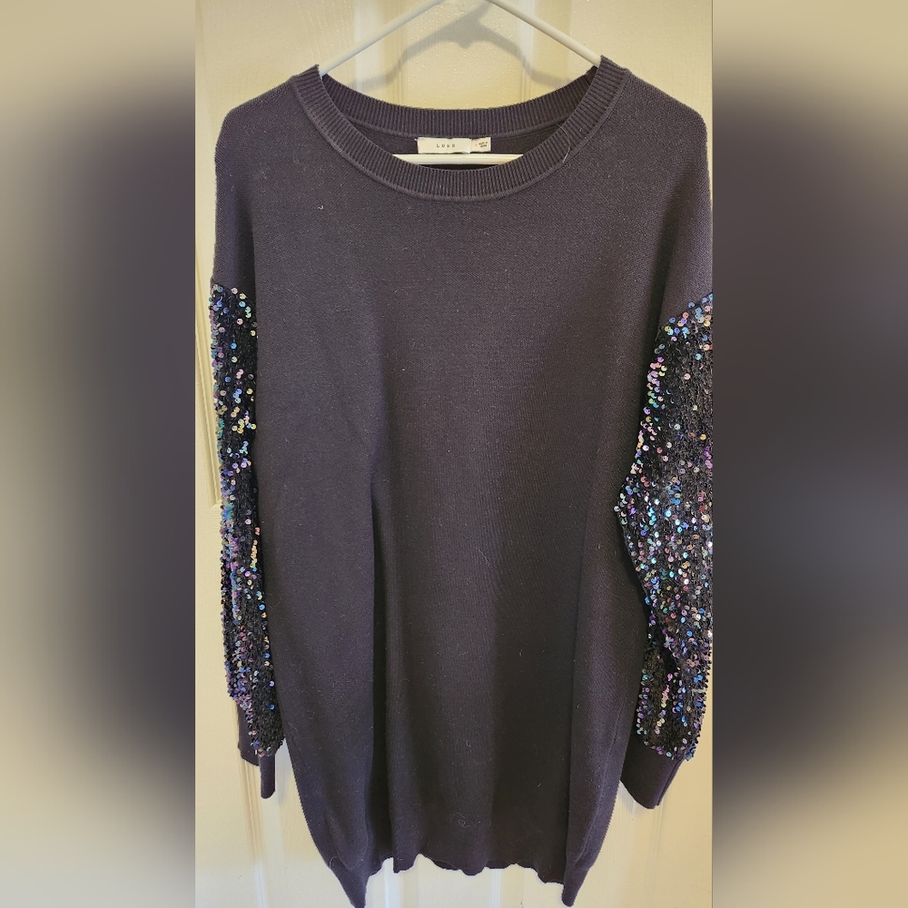 Lush Black Sweater Dress